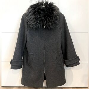 Zara wool coat with faux fur collar